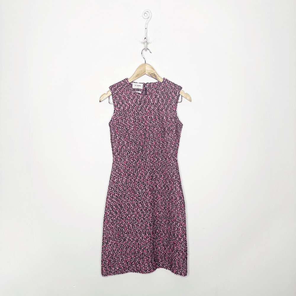 St. John Pink and Black Mini Dress like new